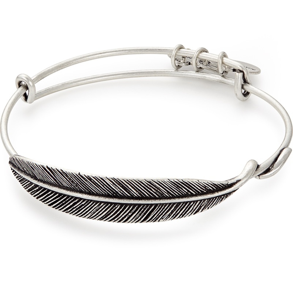 Alex & Ani Silver Feather Bangle